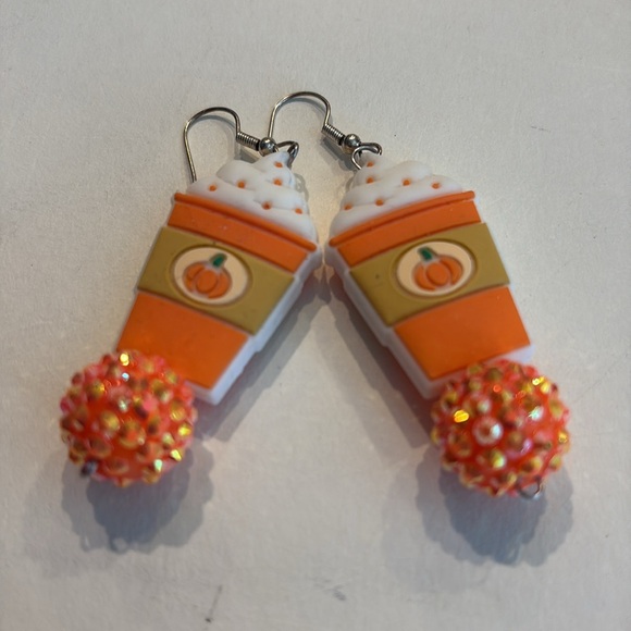 Handmade Pumpkin Spice Latte Earrings - Picture 11 of 14